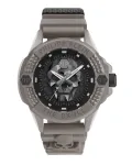 Philipp Plein The Skeleton vyrų laikrodis PWUBA0323 44mm juodas IP nerūdijantis plienas silikonas