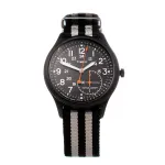 Timex Expedition North Field Post vyri&scaron;kas rankinis mechaninis laikrodis, 41 mm nerūdijančio plieno korpusas, juodas ciferblatas, ruda odinė apyrankė TW2V10600LG