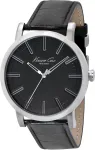 KENNETH COLE vyri&scaron;kas analoginis kvarcinis laikrodis IKC1997, 44 mm, juodas ciferblatas, sidabrinė apyrankė