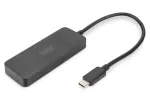 Digitus DS-45334 3 prievadų MST vaizdo skirstytuvas, USB-C į 3x DisplayPort, juodas