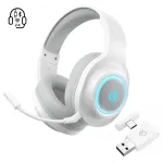 QCY Heroad V200 Tri-Mode Gaming Headset su virtualiu 7.1 erdviniu garsu, 240h baterija, nuimamu mikrofonu &ndash; balta