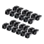 &bdquo;StarTech.com&ldquo; Cat6 Keystone Jack 24 rinkinys, RJ45 Ethernet ki&scaron;tukinė jungtis, UTP Cat6 sieninis lizdas, 90 laipsnių 110 užspaudimas, juoda, 10GBase-T