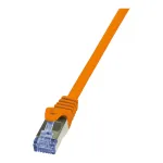 LogiLink PrimeLine CQ3028S Cat.6A S/FTP komutacinis kabelis, RJ45, 0,5 m, liepsnos plitimą stabdantis, oranžinis