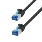LogiLink Cat.6A Slim S/FTP LSZH 3 m juodas patch kabelis, SlimLine