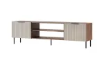 Spintelė televizoriui Cama ALMERA 180.5&times;42&times;52.5 cm rie&scaron;utas/kreminė &ndash; medžio drožlių plok&scaron;tės vir&scaron;us, rie&scaron;utmedžio rėmas