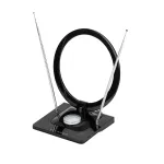 Vivanco VVTVANTSCIRCLE 40 dB stiprintuvu DVB-T2/DAB+ vidaus antena su 4G/5G filtru, juoda