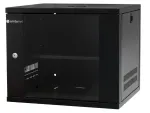 EMITER EM/SH02B5409-08 19 inch 9U sieninis tinklo spintelė, stiklinės durelės, 550x450x455 mm, juoda