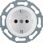 Hager WTS1300WG Schuko lizdas, poliarinės baltos blizgios spalvos, 1 vietos, įleidžiamas, 16 A, 250 V, su vaikų apsauga
