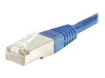 EXERTIS CONNECT Cat.5e F/UTP komutacinis kabelis, mėlynas, 0,15 m, plonas snagless apsauginis antgalis 857100