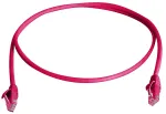 TELEG&Auml;RTNER 100008051 CAT 6 U/UTP RJ45 komutacinis kabelis, 0,5 m, raudonas, liepsnai atsparus, su apsauga nuo perlenkimo