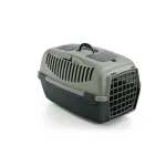 STEFANPLAST Gulliver 3 gyvūnų pervežimo dėžė su plastikinėmis durelėmis 61x40x38 cm, pilka/žalia