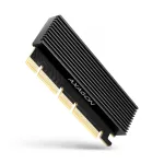 Axagon PCEM2-XS PCIe x16 adapteris M.2 NVMe M-key lizdui su pasyviu aliumininiu radiatoriumi