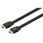 Manhattan HDMI kabelis su Ethernet (plok&scaron;čias), 4K@60Hz (Premium High Speed), 10 m, vyras-į-vyrą, juodas, Ultra HD 4k x 2k, pilnai ekranuotas, auksuoti kontaktai, garantija visam laikui