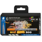 Brush Pen Staedtler Pigment Arts pilki ir karameliniai atspalviai 6 vnt.