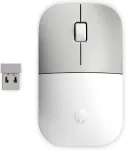 HP Z3700 belaidė pelė, keraminė balta, ambidekstrinė, optinė, RF belaidė, 1200 DPI, sidabrinė, balta