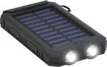 Wentronic goobay Outdoor PowerBank 8,0 - Saulės baterijos maitinimo blokas - Li-Pol - 8000 mAh - 29,6 Wh - 2 A - 2 i&scaron;vesties prievadai (2 x USB) - su Micro-USB kabeliu - Juoda (49216)