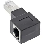 InLine adapteris patch laidui Cat.6A, RJ45 ki&scaron;tukas / lizdas, 90&deg; į de&scaron;inę