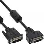 InLine DVI-D kabelis 24+1 M/F, Dual Link, 2 ferito gnybtai, 5 m