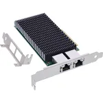 InLine Dual 10 Gigabit tinklo plok&scaron;tė, 2x RJ45 10Gb/s, PCIe x8, su žemo profilio laikikliu
