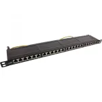 InLine Patch Panel 19 colių Cat.6A 24 prievadų 0,5U juodas RAL 9005