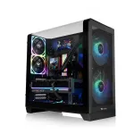 Vidutinis bok&scaron;tinis korpusas THERMALTAKE View 390 TG Black, grūdinto stiklo plok&scaron;tės, ATX/mATX/ITX palaikymas