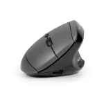 BakkerElkhuizen MidWay pelė de&scaron;inei rankai, vertikalaus dizaino, optinė, RF belaidė + Bluetooth + USB Type-C, 2400 DPI, pilka, juoda