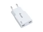EQUIP 2-Port 30W GaN Slim USB-C PD Įkroviklis &mdash; 2 USB-C prievadai, 100&ndash;240V įėjimas, max 20V i&scaron;ėjimas, baltas