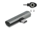 DeLOCK 64186 laido lyties keitiklis USB Type-C į USB Type-C + 3,5 mm, pilkas