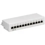 Wentronic Goobay CAT 6 Mini / Desktop Patch Panel, 12 prievadų, pilkas - STP ekranuotas (69306)