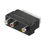 Wentronic Goobay SCART/RCA adapteris, SCART ki&scaron;tukas (21 kontaktų), juodas - SCART ki&scaron;tukas (21 kontaktų) > 3x RCA lizdas (50122)