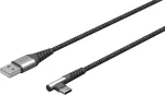 USB-C į USB-A tekstilinis kabelis su metaliniais ki&scaron;tukais (Space Grey/Silver), 2 m