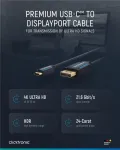 USB-C į DP laidas. M/M. Mėlynas. 1,0 m - Laidas - Skaitmeniniai/Duomenys (44931)