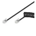 Wentronic Goobay Telefono ragelio spiralinis laidas CCA (varinis aliuminis), juodas, 7 m - RJ10 ki&scaron;tukas (4P4C) prie RJ10 ki&scaron;tuko (4P4C) (68003)