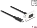 Delock 81386 USB-C jungiamasis kabelis, 24 kontaktų USB-C lizdas &ndash; USB-C ki&scaron;tukas, 1 m, baltas (RAL 9003)