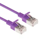 ACT Purple 0,5 m LSZH U/FTP CAT6A plonas lizdinis kabelis su apsauga nuo užkabinimo