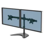 Fellowes Seasa dviejų monitorų laikiklis &ndash; laisvai pastatomas monitorių stovas 8 kg 27 colių ekranams &ndash; ergonomi&scaron;kas reguliuojamas monitoriaus laikiklis &ndash; pakreipimas 45&deg; pasukimas 120&deg; sukimas 360&deg;, VESA 75 x 75/100 x 100 &ndash; juodas