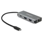 StarTech.com 3 prievadų USB-C &scaron;akotuvas su Gigabit Ethernet RJ45 GbE prievadu &ndash; 2x USB-A, 1x USB-C &ndash; SuperSpeed 10Gbps USB 3.2 Gen 2 Type-C &scaron;akotuvas &ndash; maitinamas i&scaron; USB &ndash; aliuminis &ndash; veikia su TB3
