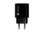 NATEC Ribera sieninis įkroviklis 1x USB-A + 1x USB-C 20W juodas
