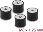 Delock Vibration Damper M8 x 1,25 mm D 40 x H 30 mm su 2 vidiniais sriegiais, 4 vnt., juoda