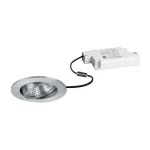 BRUMBERG DAMITA LED įleidžiamas prožektorius, apvalus, aliuminio spalvos, 6W, 230V, IP65, pasukamas, fazinis reguliavimas, 3000K