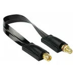 Kabelmeister Coaxial HF Window Feedthrough, SMA Plug to SMA Jack, Black, 0,2m