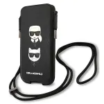 Karl Lagerfeld Ikonik Karl & Choupette Head Hard Case, skirta iPhone 12 / 12 Pro 6,1 inch - Juoda