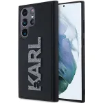 Karl Lagerfeld KLHCS24L3DMBKCK Samsung Galaxy S24 Ultra kietas dėklas, juodas, 3D guminis blizgučių logotipas