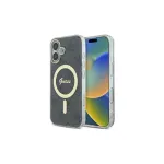 Guess GUHMP16SH4STK Kietasis dėklas, skirtas Apple iPhone 16, 6,1 colio, juodas, IML, 4G, MagSafe