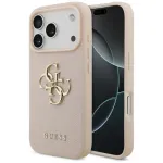Guess Grained Big 4G & Classic Logo Dėklas, iPhone 17 Pro, Rožinis