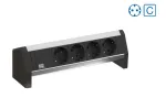 Bachmann Desk 1 3-jų lizdų maitinimo juosta, tipas F, aliuminis/plastikas, 324 mm, patalpoms