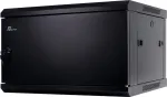 GETFORT 19 inch CALI 6U 600x450 sieninis spintos stovas su vientisomis plieninėmis durimis - juoda (RAL 9004)