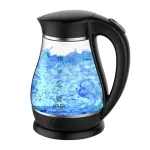 Adler AD 1274 elektrinis virdulys, 2200 W, 1,7 l, stiklas/juodas plastikas, 360&deg; sukamas pagrindas