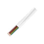 LogiLink CM06W plok&scaron;čias telefono kabelis, 6 laidų CCA, 6x 0,12 mm, baltas, 100 m ritė