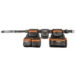 NEO TOOLS 84-330 Profesionalus įrankių diržas su 12 ki&scaron;enių, tvirtas poliesteris, greito atsegimo sagtimi, reguliuojamas 80-120 cm, juoda/pilka